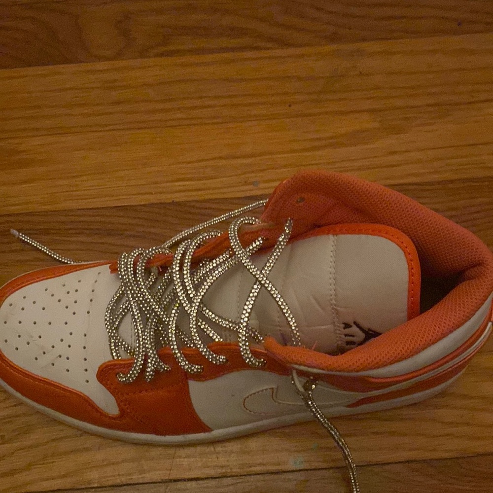 Orange metallic high top air forces used but in good conditions